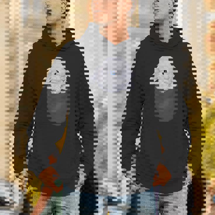 白毛 兎 うさぎ ポケット Hoodie