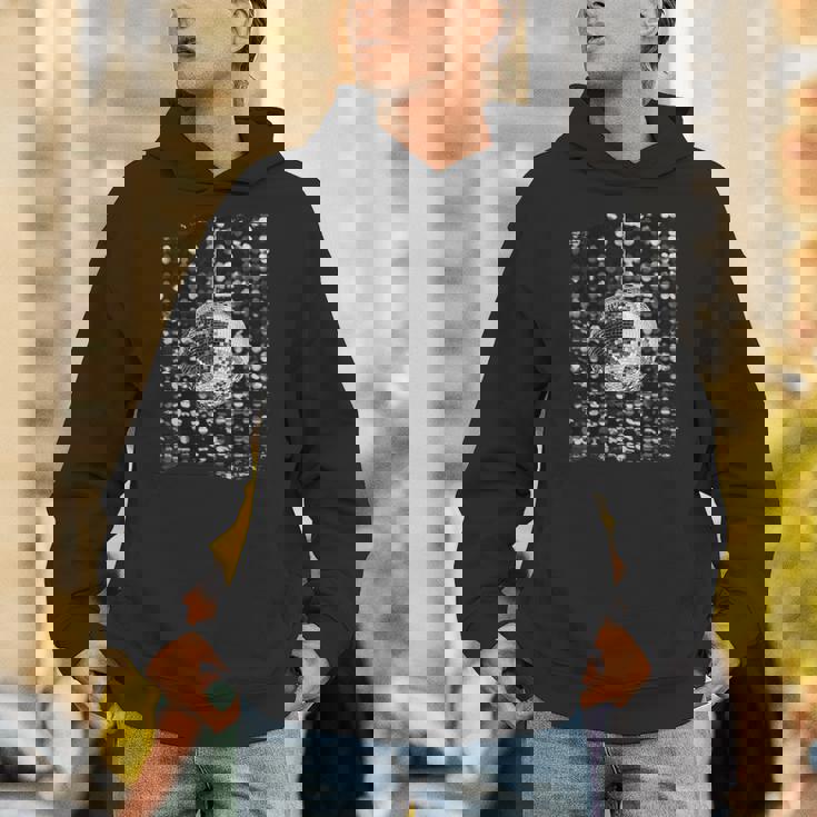 白黒ディスコボール クラブ レトロ Hoodie