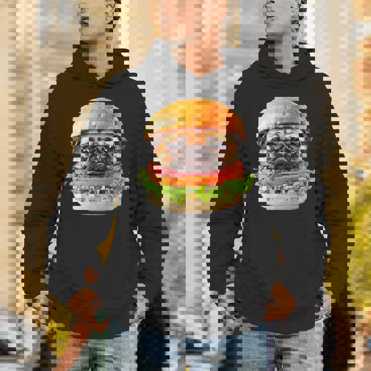 面白いtシャツ パグ 犬 ハンバーガー メンズ 犬好き グッズ かわいい おもしろ 面白い 服 ネタ パーカー