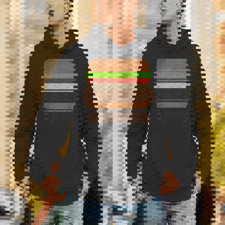 面白いフードハンバーガーのグラフィック。男性と男の子用。 パーカー