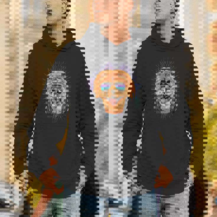 音楽チャウチャウdjヘッドフォン付き 音楽犬愛好家 Hoodie