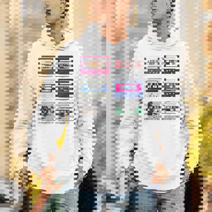 80 年代のロック カセットシャツ男性ヴィンテージ ロック カセット テープ Hoodie