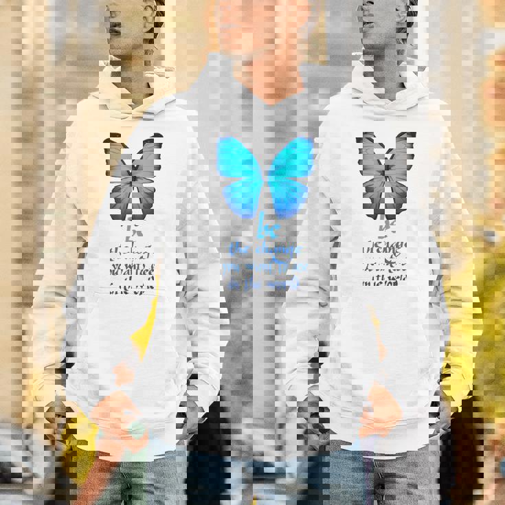 Be The Change 蝶 パーカー