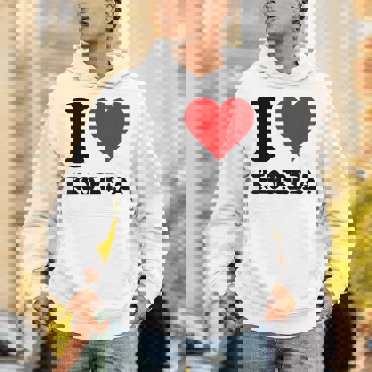 Red Heart I Love Korea パーカー