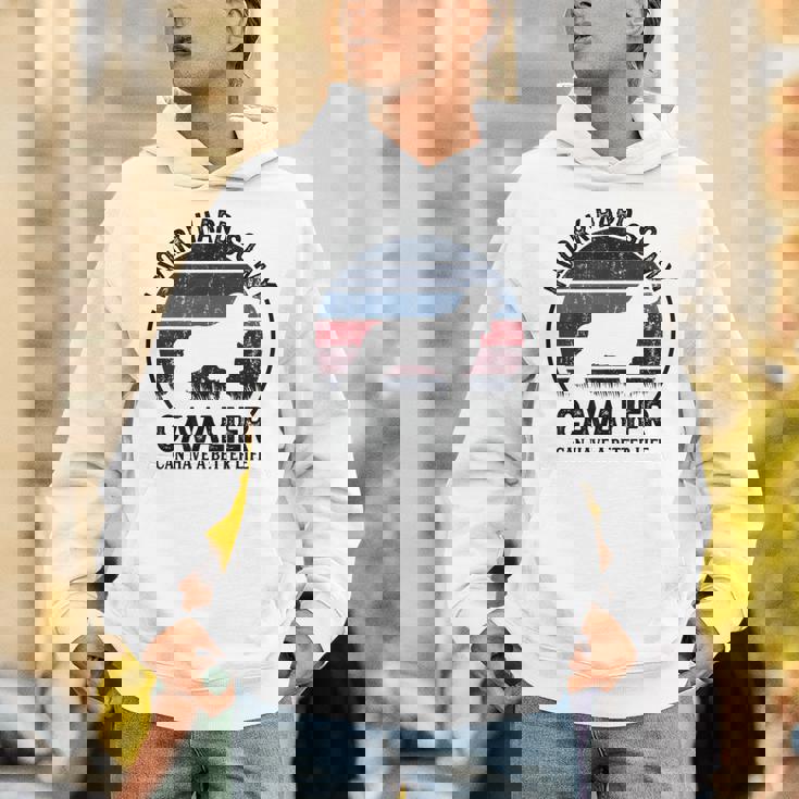 Work Hardo Dog Have Life 面白いレトロキャバリア Hoodie