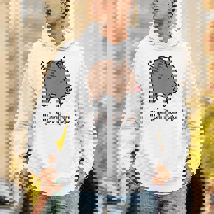 うりぼう Uribo うり坊 瓜坊 うりぼう ウリボウ ローマ字 可愛い かわいい 猪 いのしし イノシシ 亥 豚 動物 パーカー