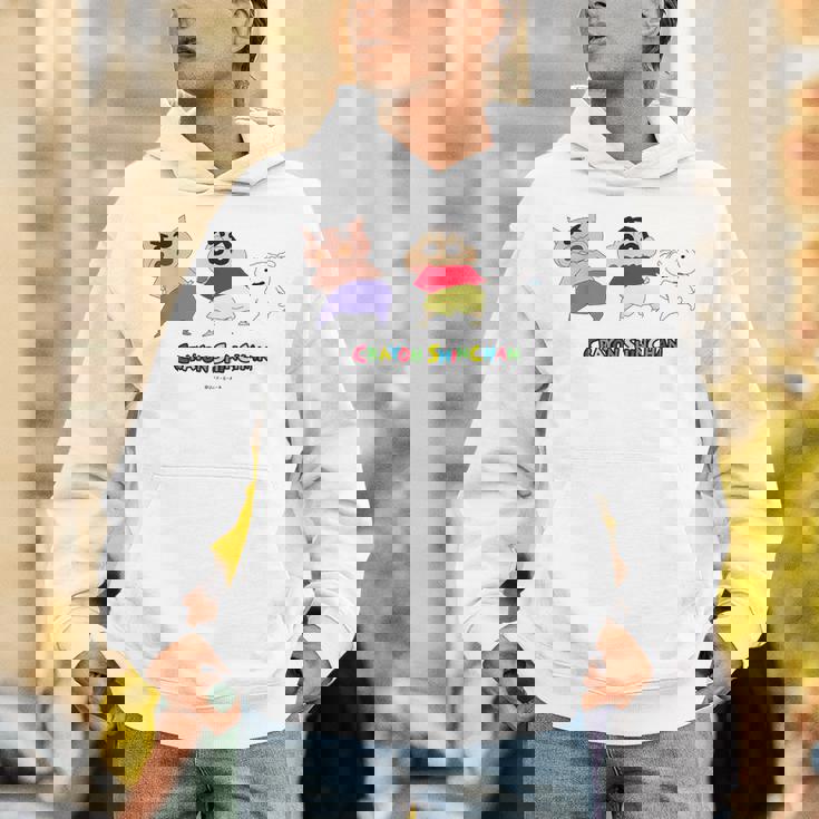 クレヨンしんちゃん 振り向き「ぶりぶり＆しんちゃん＆シロ」 Hoodie