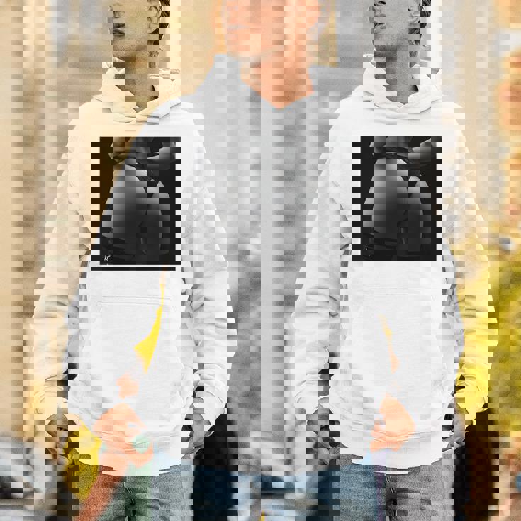 セクシー ブラック ホワイト 写真 美しいお尻 Tバック 長袖tシャツ Hoodie