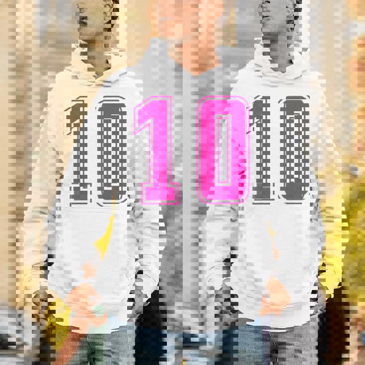 ピンク色背番号 10 チーム短大スポーツピンク色背番号付きユニフォーム パーカー