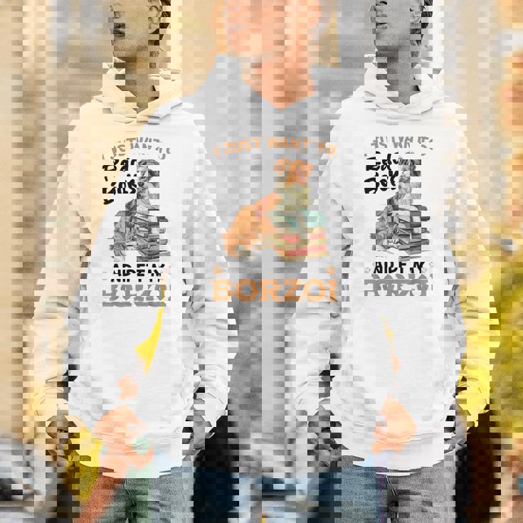 ボルゾイ・ドッグ・ブリード本を読んでボルゾイを撫でたいだけ パーカー