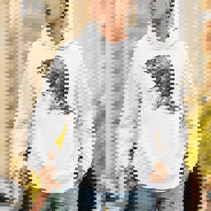 リアルなビーバースケッチ パーカー