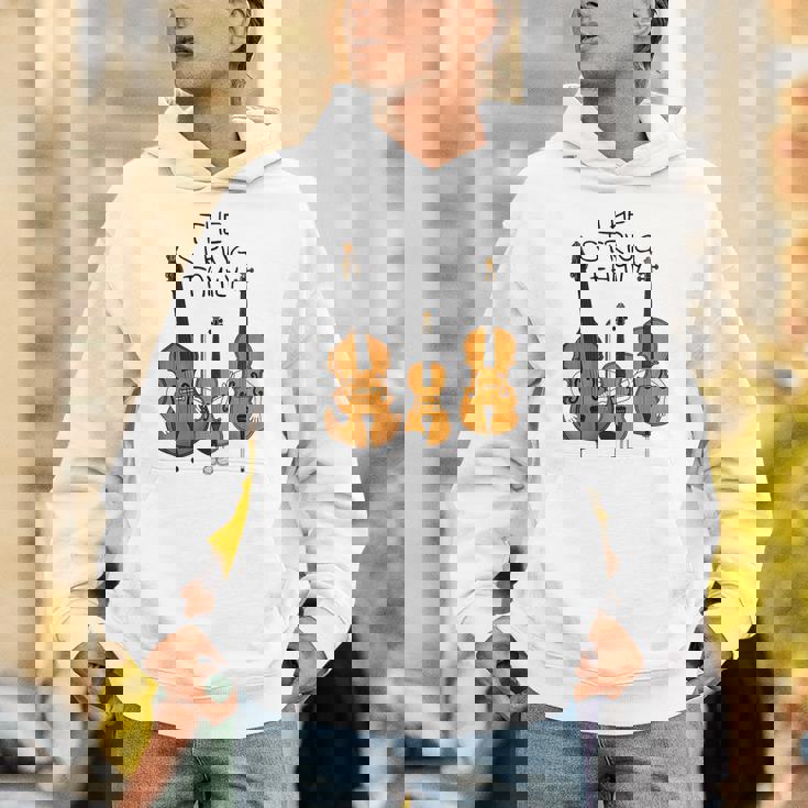 弦楽ファミリー、ヴァイオリン、チェロ、コントラバスミュージシャン面白い パーカー