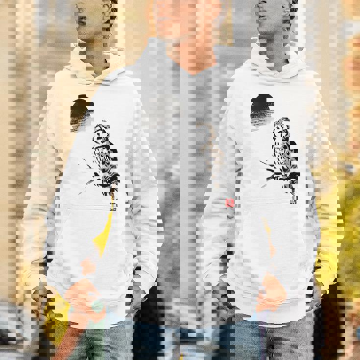 日本製 墨絵 ふくろう アート 墨筆 絵 漢字 知恵 – 日本文化デザイン パーカー