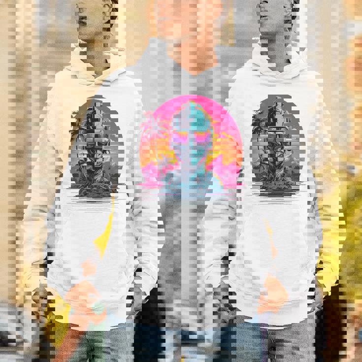 バックプリント 未来派 レトロ ヴェイパーウェーブ サイバーパンク 彫刻 パーカー