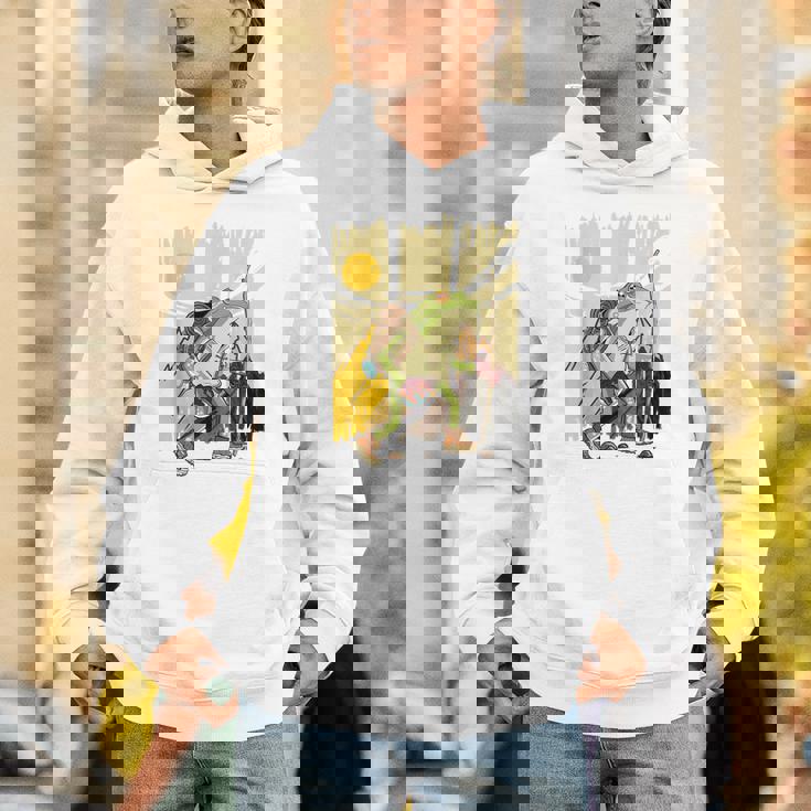 楽しいカエル ハイキングと登山愛好家 Hoodie