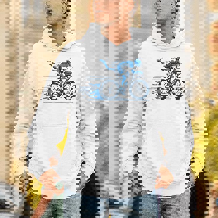 趣味のサイクリストのためのおしゃれな面白いロードバイク猫。 パーカー