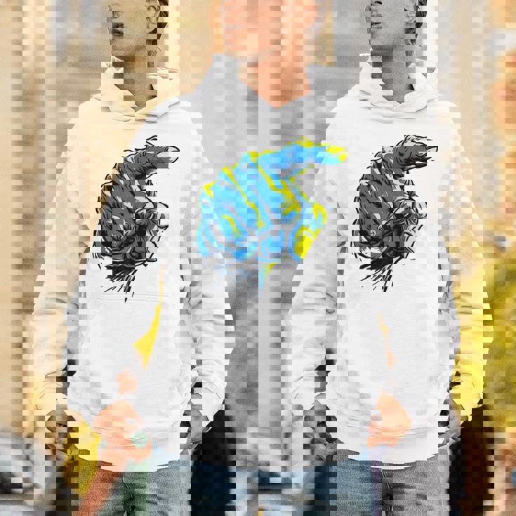 面白い手のデザイン パーカー