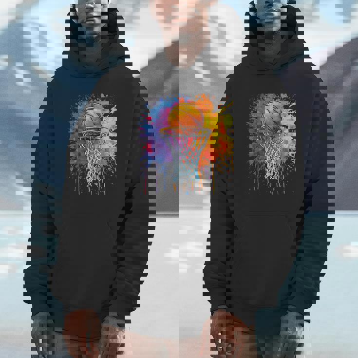 Basketball Colorful Drip Graphic Hoodie