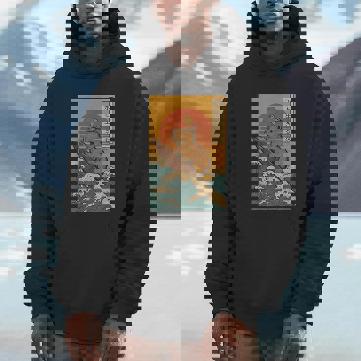 Capybara Surfing Japanese Hoodie