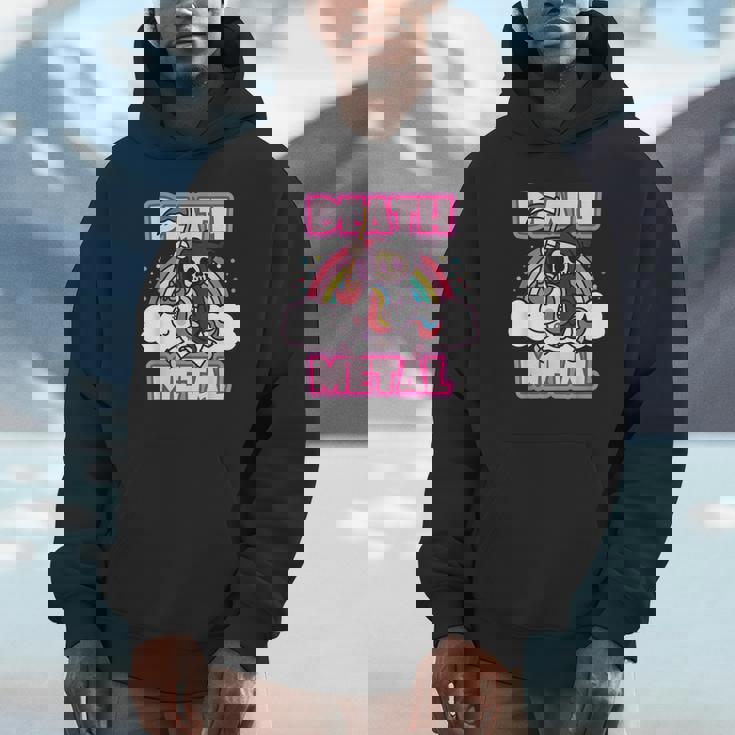 Death Metal Grim Reaper ピンクユニコーン ファニーヘビーメタル パーカー
