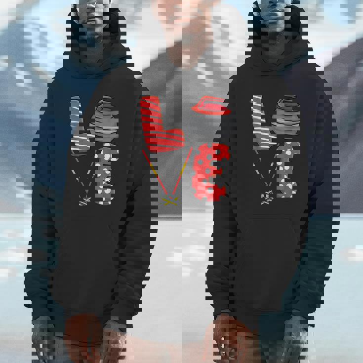 Love Curling ほうき スクワッド カーラー カーリング バレンタインデー パーカー