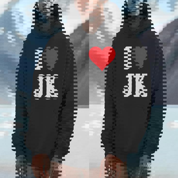 I Love Jk Initials I Heart JK First Last Name J K パーカー