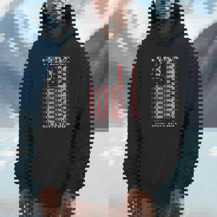 Military Veterans Protest Usa Flag No Kings America Protest Hoodie
