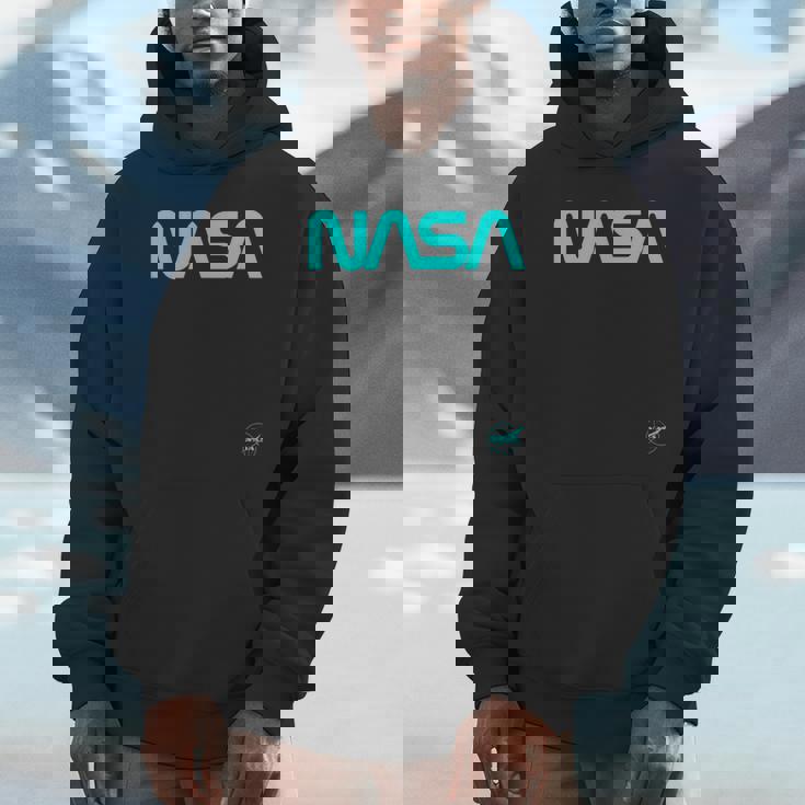 Nasaワームと記章のロゴ Hoodie