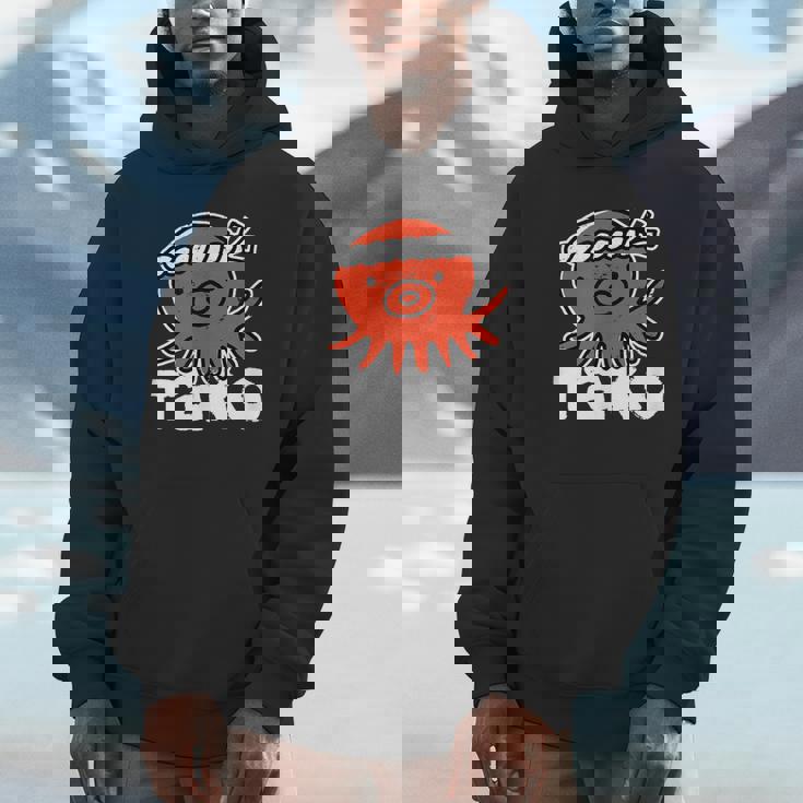 たこ たこ焼き 蛸 Tako タコ イラスト おもしろ かわいい 簡単 かっこいい 剥がれ風 デザイン パーカー