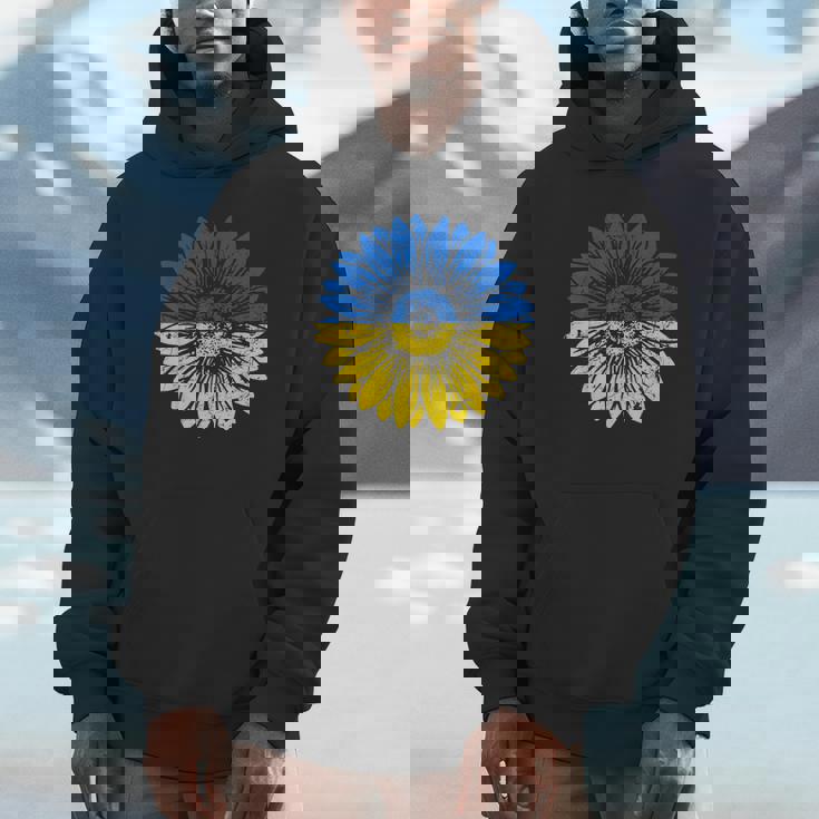 ウクライナの平和ひまわり苦しめられた青と黄色 Hoodie