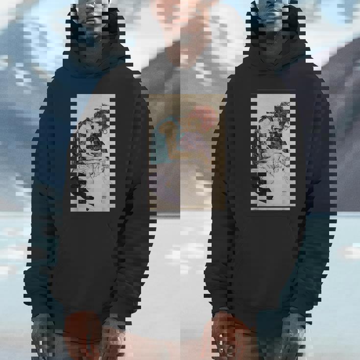 エゴン・シーレ作「膝を曲げた座る女」1917 パーカー