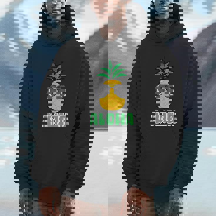 キュートなアロハパイナップルサングラス ハワイアンティキ Hoodie