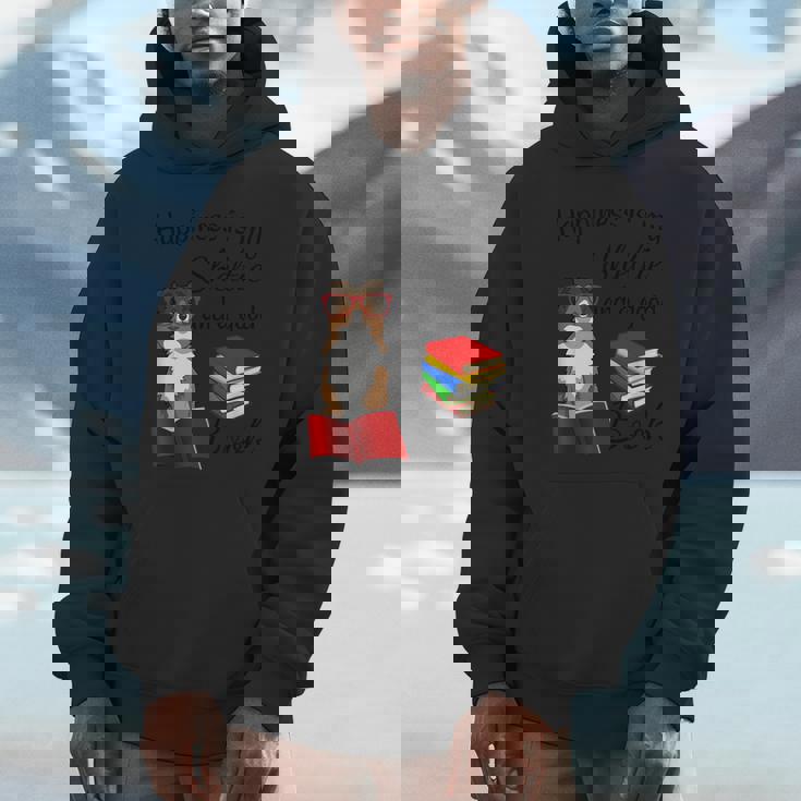 キュート・ハピネス・イズ・シェルティー・アンド・ブックス・シェルティー・マム パーカー