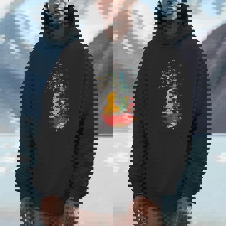 ギタープレーヤー ヤシの木 レゲエ 音楽 ギタリスト ミュージシャン 長袖tシャツ パーカー