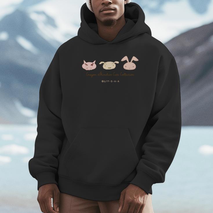 クレヨンしんちゃん ぶりぶりざえもん＆シロ＆ネネちゃんうさぎのワンポイント 長袖tシャツ Hoodie