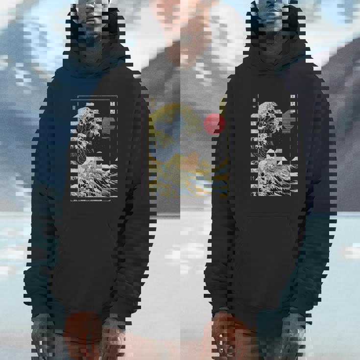 セイウチ 日本の神奈川波 面白いサーフアニマル パーカー