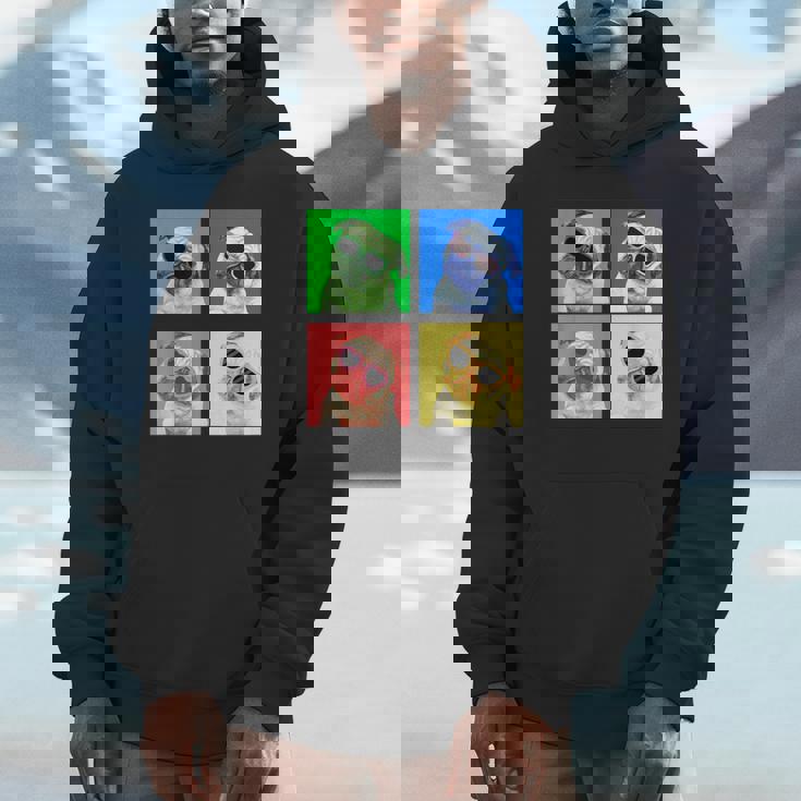 パグ 面白いtシャツ 犬 かわいい メンズ 子供 おもしろ 服 雑貨 グッズ ネタ わんこ イヌ 黒パグ Hoodie