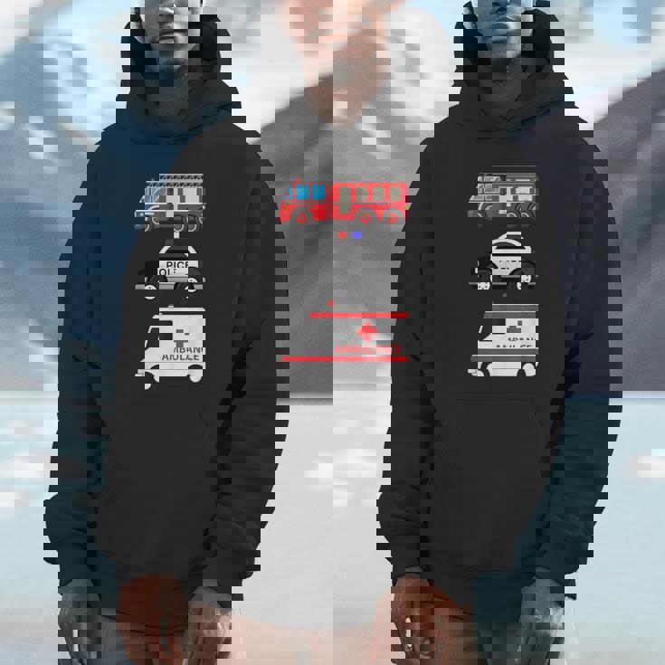 パトカー 消防車 救急車 ファーストレスポンダーデザイン パーカー