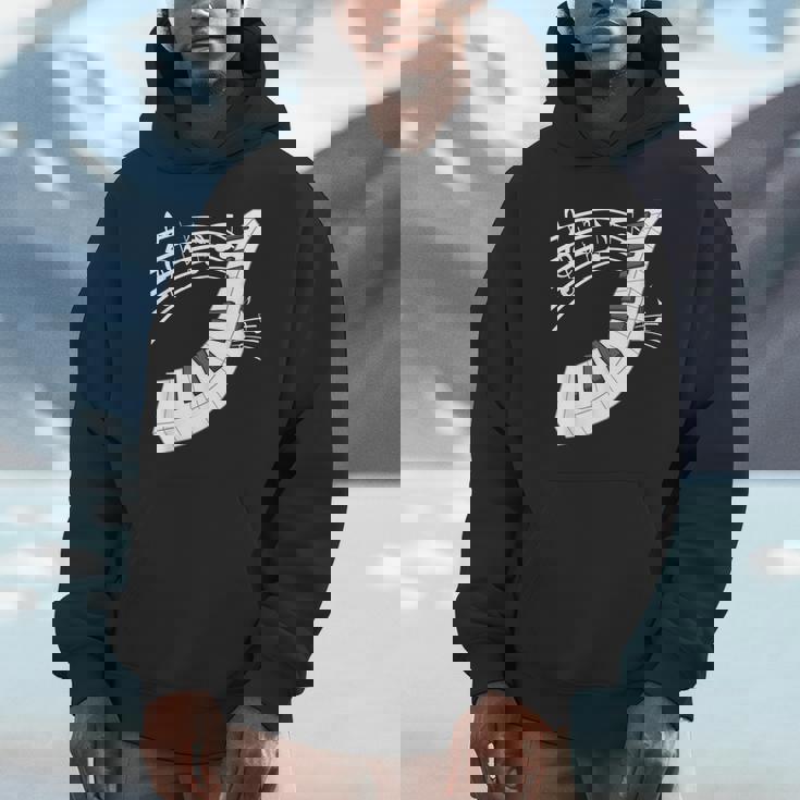 ピアノの鍵盤・音符・楽器ピアノ パーカー