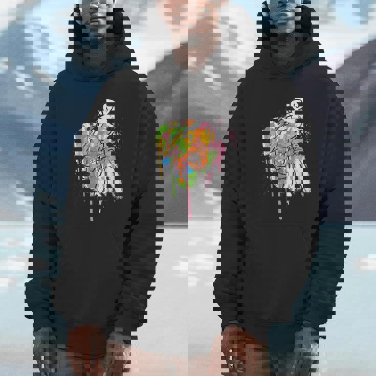 ピンクパンサー グラフィティ ブラック ラインアート Hoodie