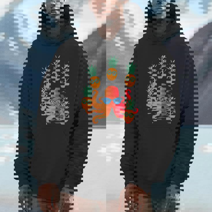 ファニー クール オレンジ タコ ジャグリング パイナップル パーカー