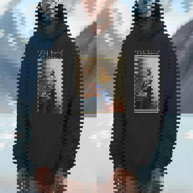 フェルメール 面白いtシャツ アート 牛乳を注ぐ女 絵画 メンズ レディース 面白い 服 美術 油彩画 パーカー