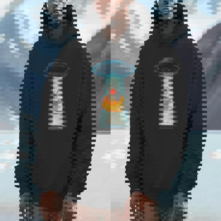 プリン Ufo 面白いtシャツ 食べ物 ダイエット 減量 メンズ おもしろ 面白い 服 オリジナル グッズ ネタ Hoodie