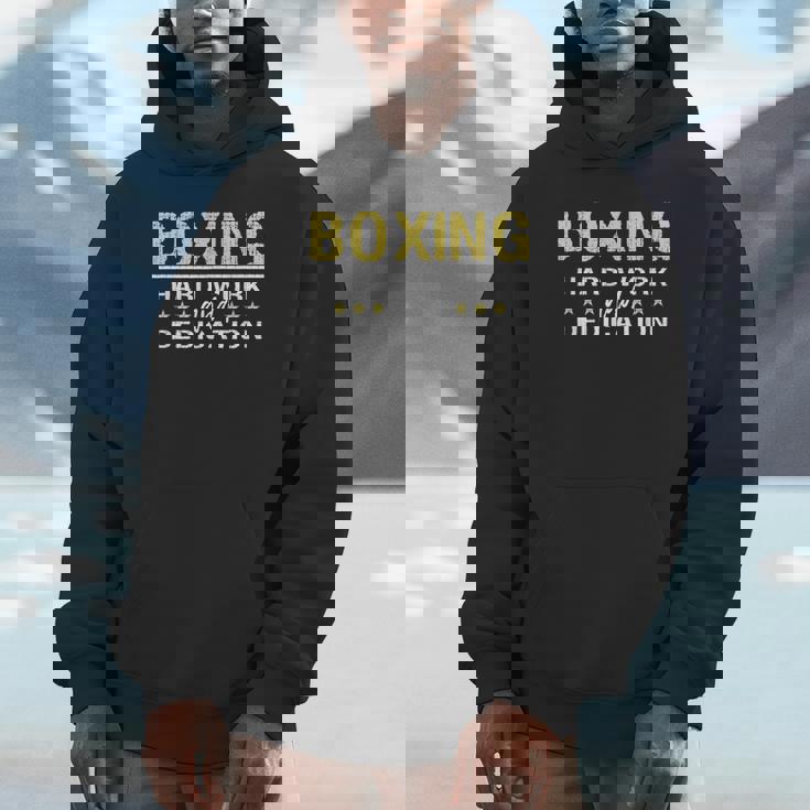 ボクシングハードワークと献身 キックボクシングジムボクサー パーカー