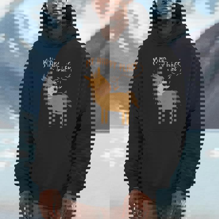 マイハッピープレイス I 馬好き I 乗馬 I 馬術用の馬 Hoodie