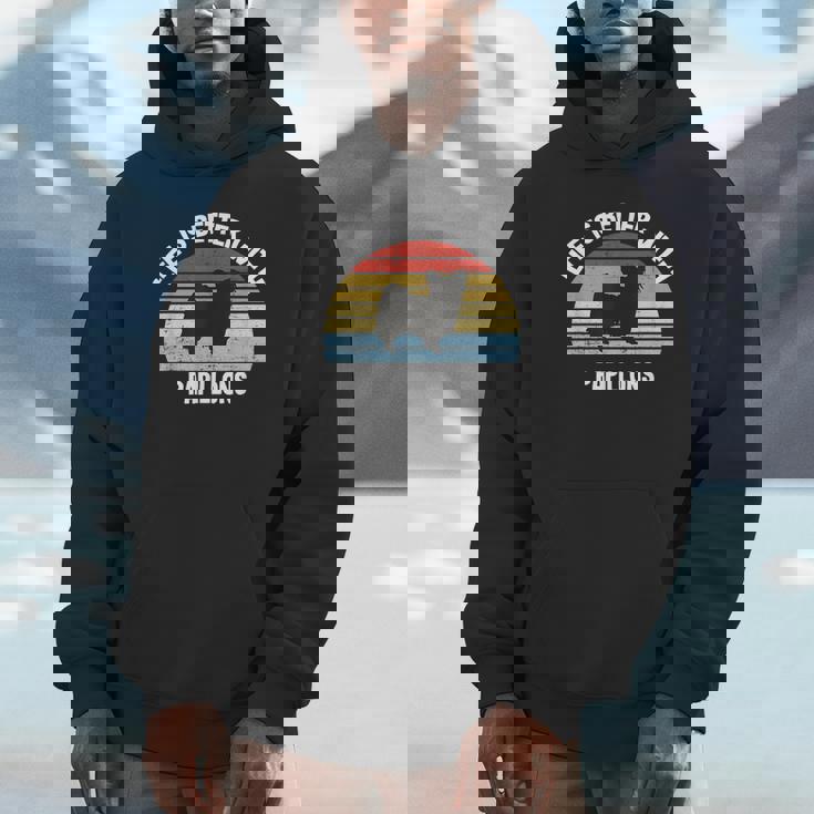 レトロパピヨン 犬 ギフト パーカー