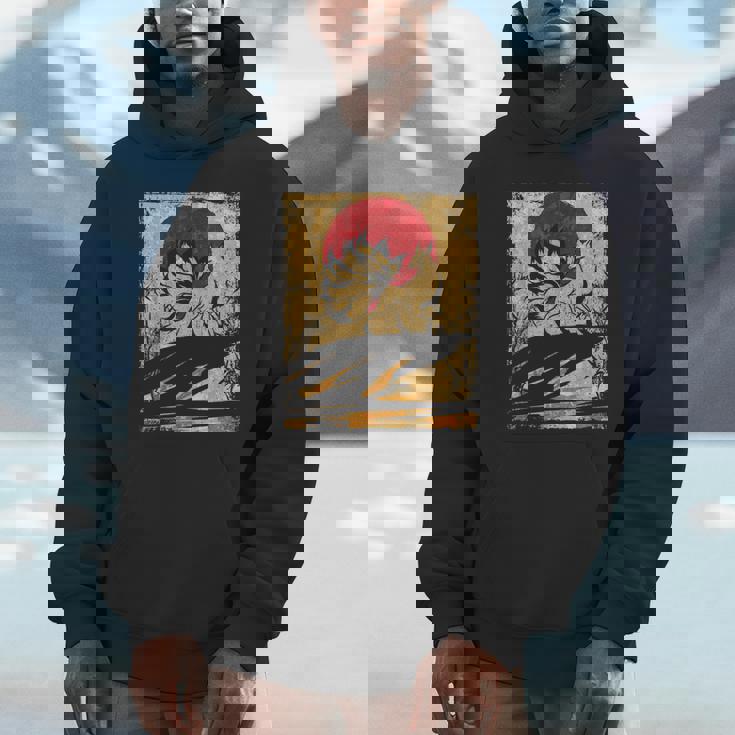 九尾の狐 日本のレトロアート パーカー