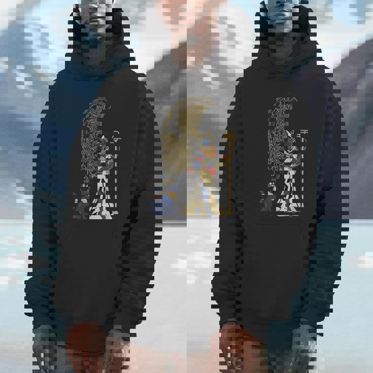 古代の典型的な猫の女神バステット エジプト 三日月 月 月 パーカー