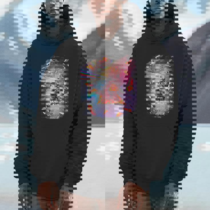 宇宙ピザ猫-レインボーレーザー、タコス、ブリトー パーカー