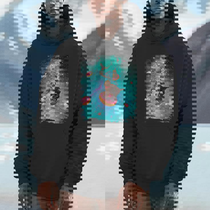 宇宙猫 ドーナツに乗るドーナツ 銀河猫 パーカー